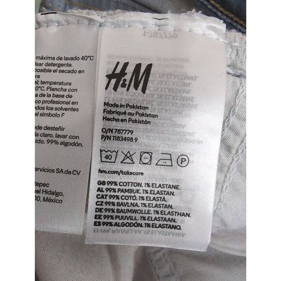 H&M Divided Flared Jeans Womens 2 Blue Light Wash Low Rise 5 Pocket Casual - Picture 10 of 14